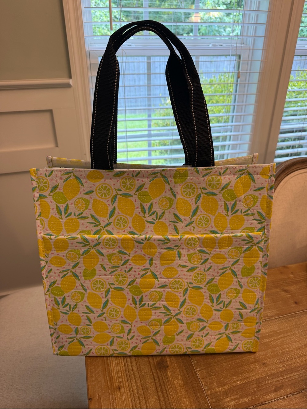 Scout Yellow Lemon Print Tote with Black Handles - Picture 4 of 8